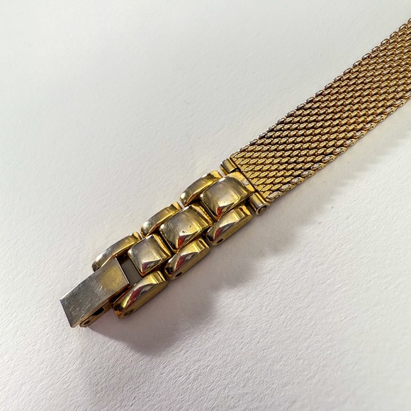 ⌚️ Vintage George Gold-Tone Ladies Dress Watch Diamond-Style Accents Blue Dial - Picture 5 of 11